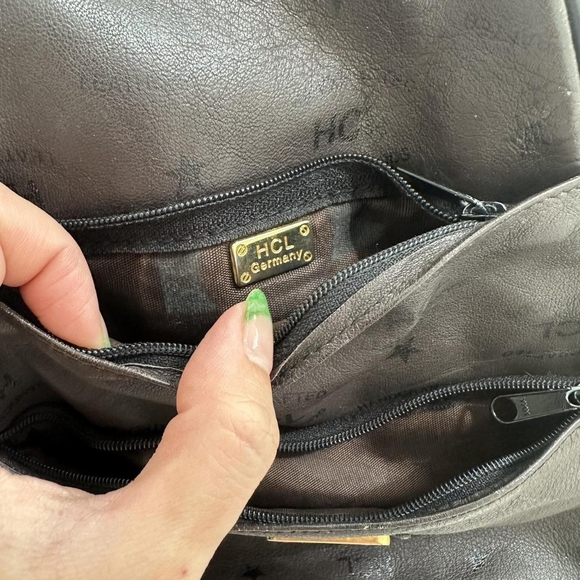 Rare vintage HCL Germany leather triangle backpack - Picture 5 of 7